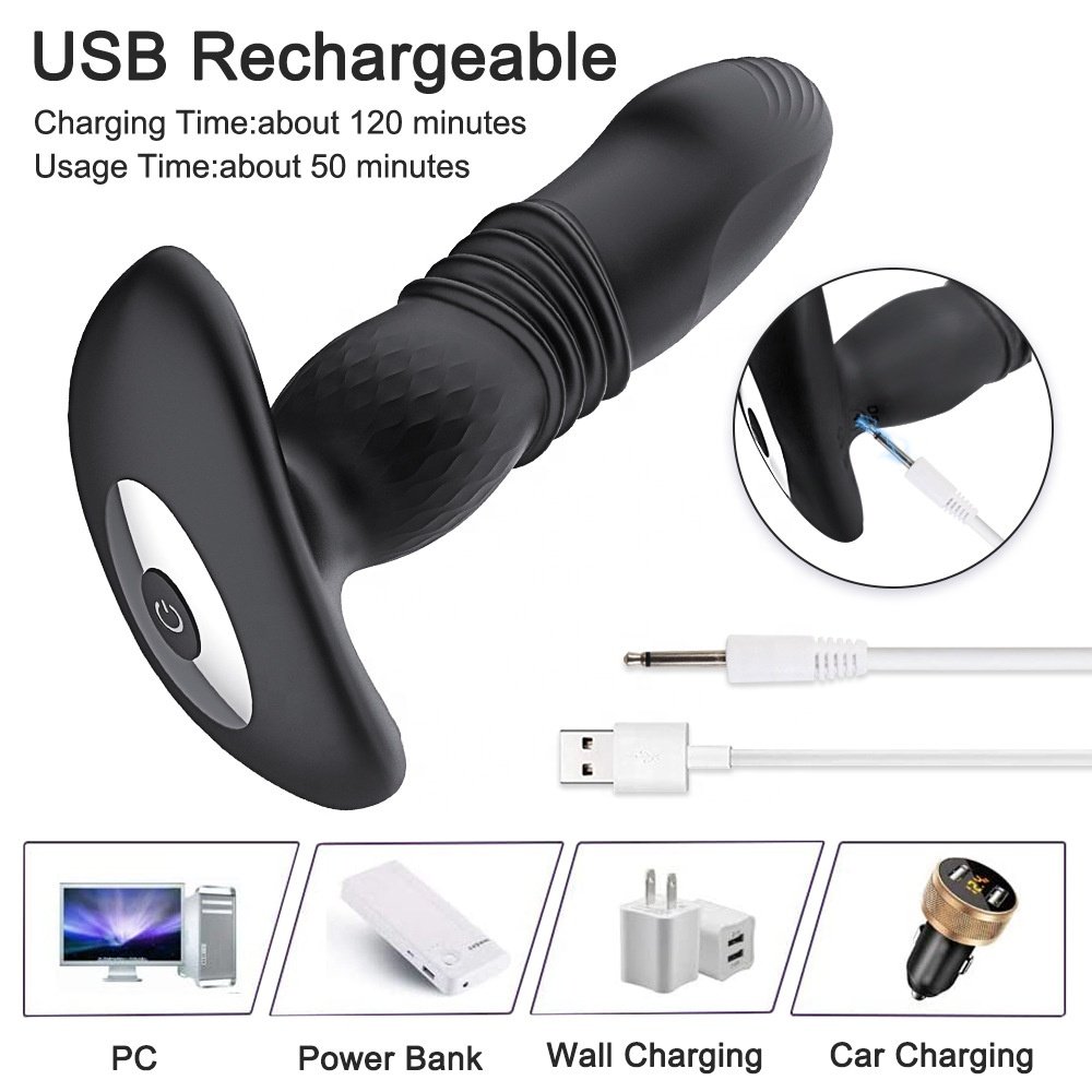 wholesale 2 In 1 Thrusting Dildo Vibrator Anal Sex Toys Male Prostate Massager Woman Butt Plug Vibrator With Remote Control
