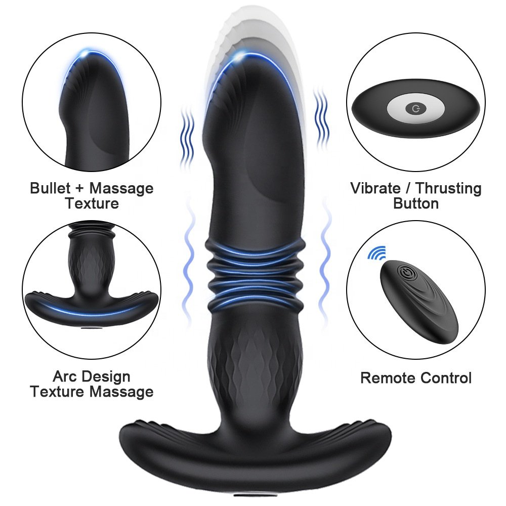 wholesale 2 In 1 Thrusting Dildo Vibrator Anal Sex Toys Male Prostate Massager Woman Butt Plug Vibrator With Remote Control