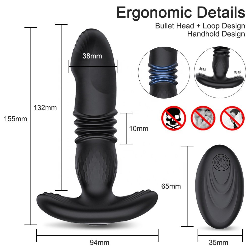 wholesale 2 In 1 Thrusting Dildo Vibrator Anal Sex Toys Male Prostate Massager Woman Butt Plug Vibrator With Remote Control