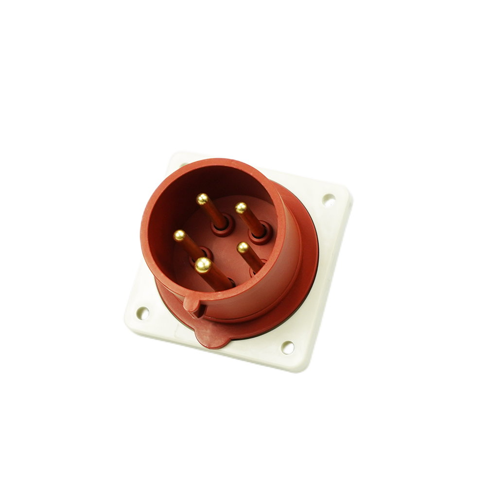 32A 4 pins panel mounted multi pin plug industry