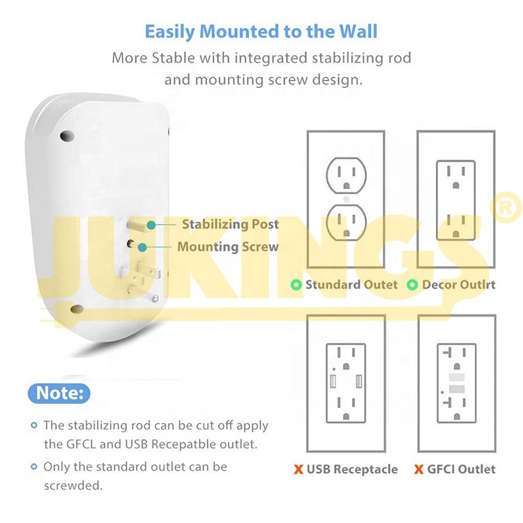 6-outlet surge protector etl usb power current tap with 4.8 A Wall Socket Tap 15A Plug USA Type Copper Conductor Customizable