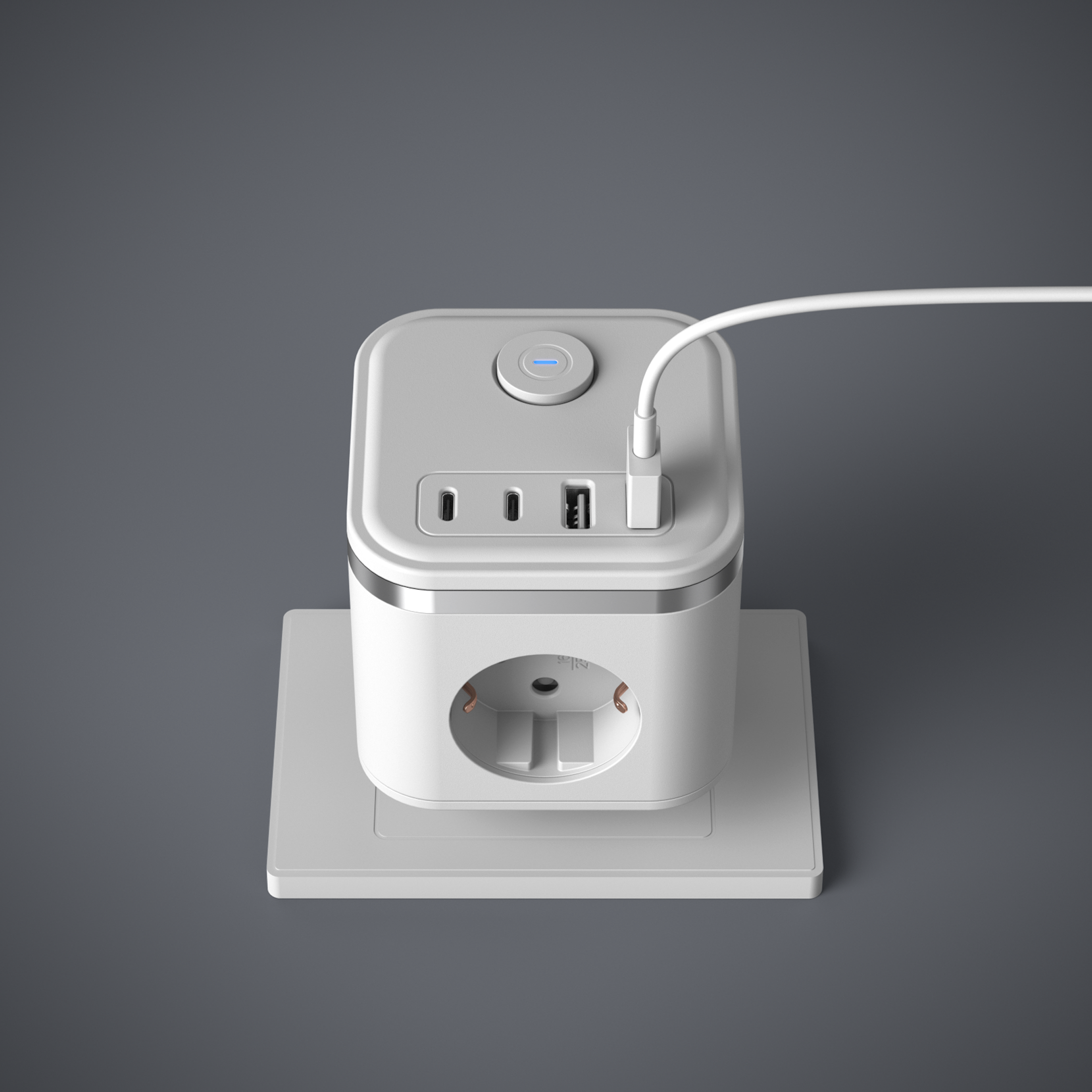 High Quality Power Extension Cable Socket Plug With 3USB 2 Type-c Power Strip