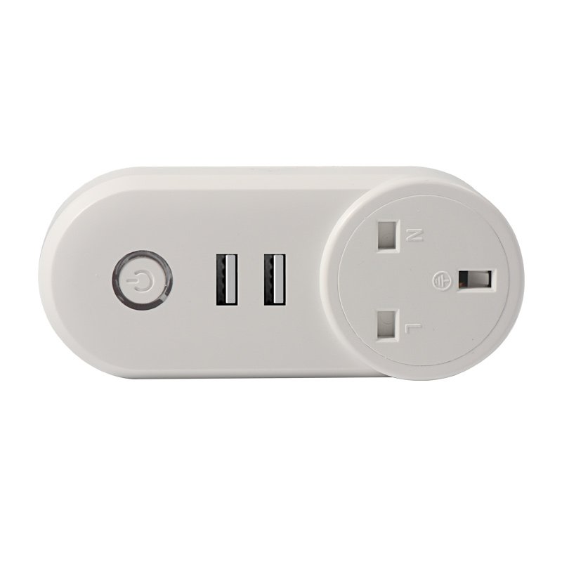 220V Homekit Iot 3 Pin Multi WiFi Smart Wall Plug Socket UK, 3-Pin Power Plug with 2 USB