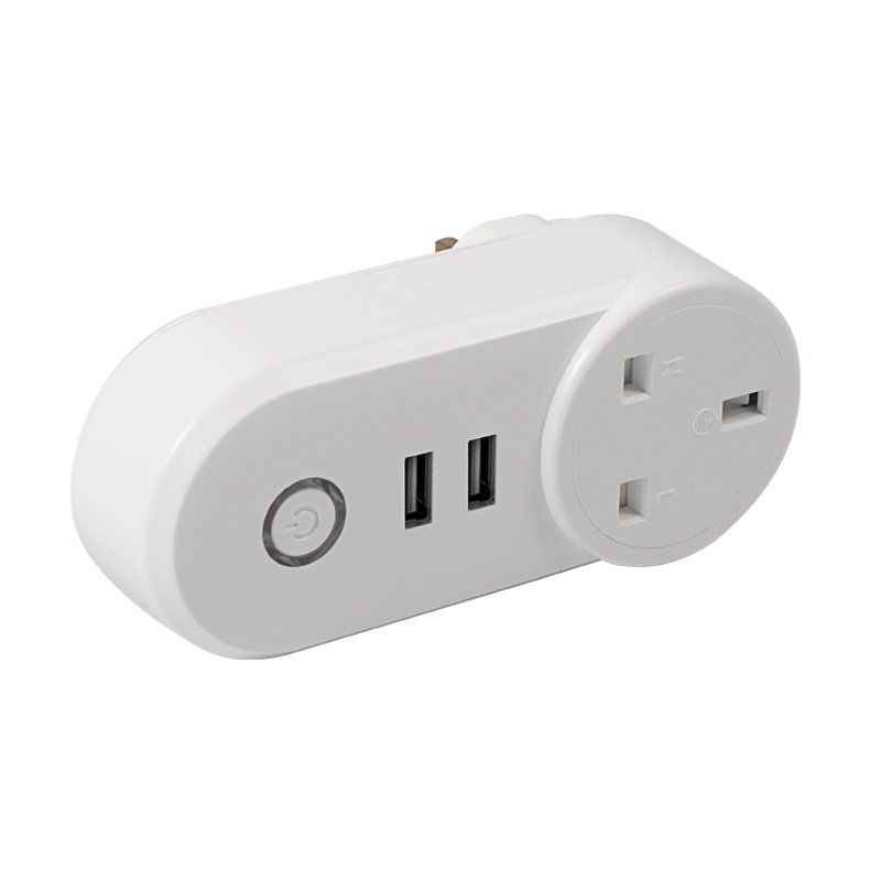 220V Homekit Iot 3 Pin Multi WiFi Smart Wall Plug Socket UK, 3-Pin Power Plug with 2 USB