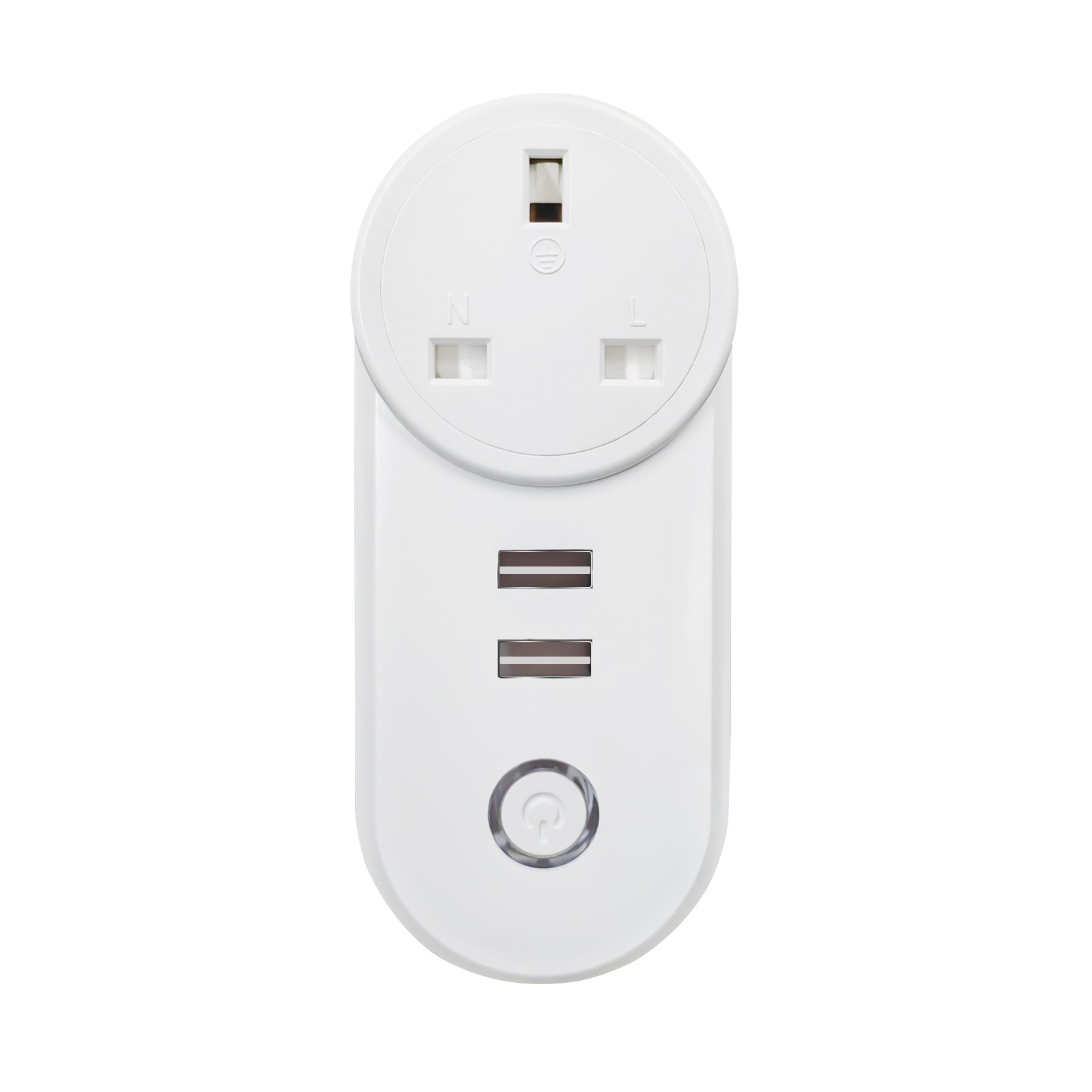 220V Homekit Iot 3 Pin Multi WiFi Smart Wall Plug Socket UK, 3-Pin Power Plug with 2 USB