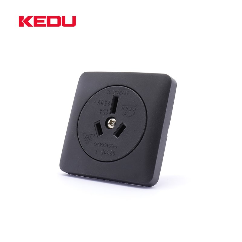 KEDU S230E-7-6 Standard Socket No Cover Australia Black Color 250V 15A Electrical Plug Industrial Electric Plugs 480 Volts SAA