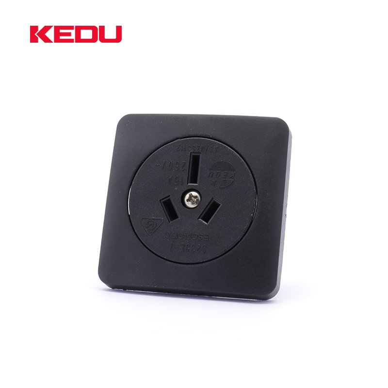 KEDU S230E-7-6 Standard Socket No Cover Australia Black Color 250V 15A Electrical Plug Industrial Electric Plugs 480 Volts SAA