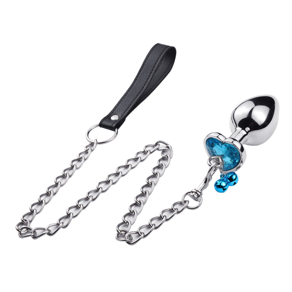 Wholesale Metal Aluminium Alloy Anal Plugs With Bells Heart Shape Crystal With S M L Size Butt Plug