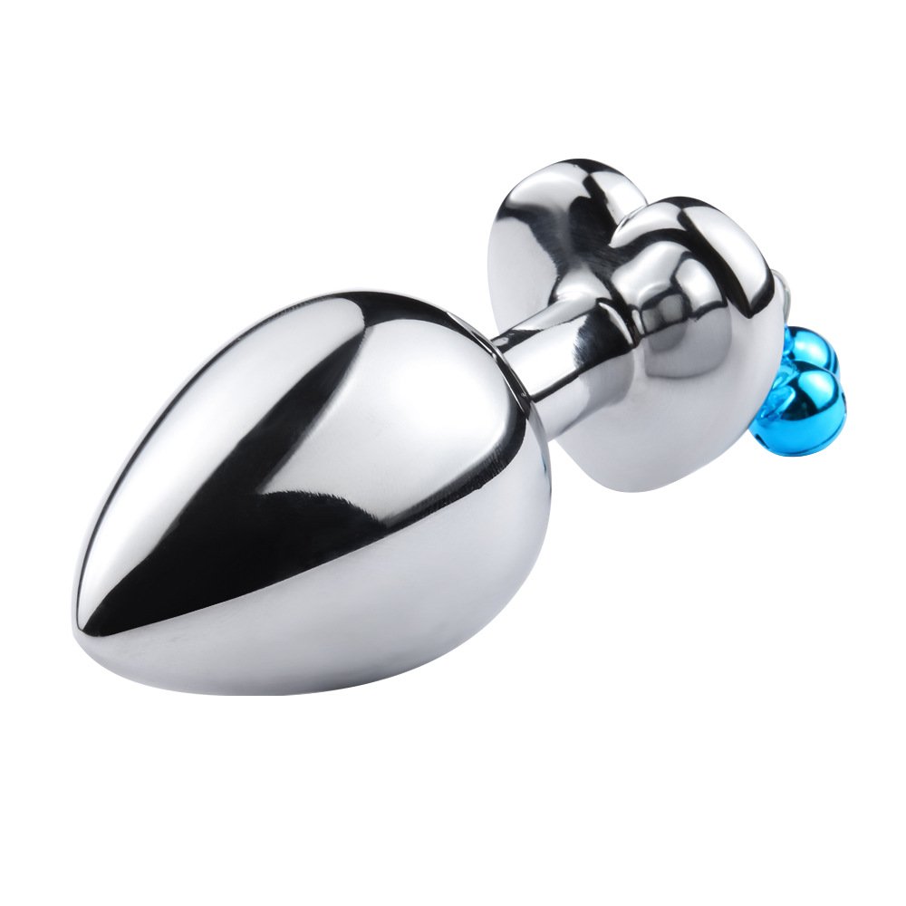 Wholesale Metal Aluminium Alloy Anal Plugs With Bells Heart Shape Crystal With S M L Size Butt Plug