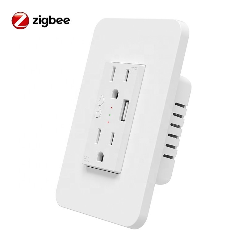 Tuya Smart Sockets US Zigbee Plugs Compatible with Alexa, Google Home Voice Control Wireless Remote Control Smart Socket