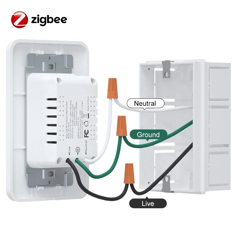 Tuya Smart Sockets US Zigbee Plugs Compatible with Alexa, Google Home Voice Control Wireless Remote Control Smart Socket