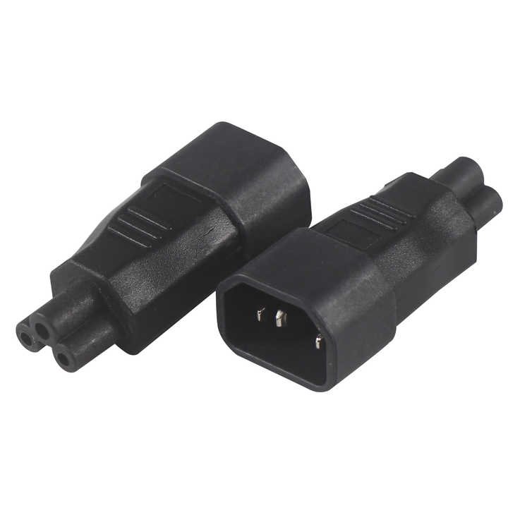 Power Iec Plug Socket C14 To C5 Universal Adapter for Ups Pdu Straight Plug