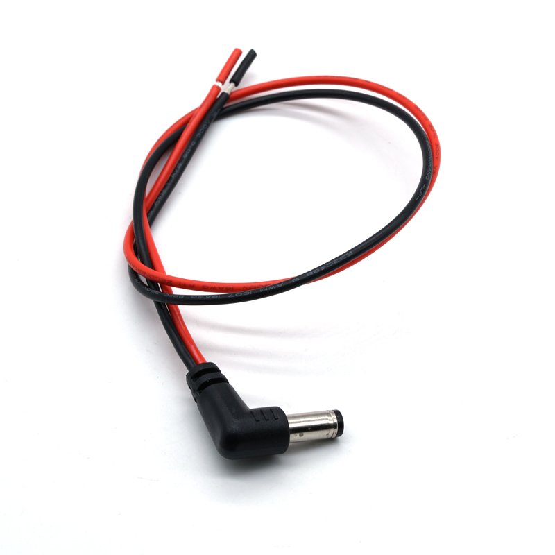 DC Power Jack Connector 90 Degree 5.5 2.1 Male Female Panel Plug Cable Wire Harness