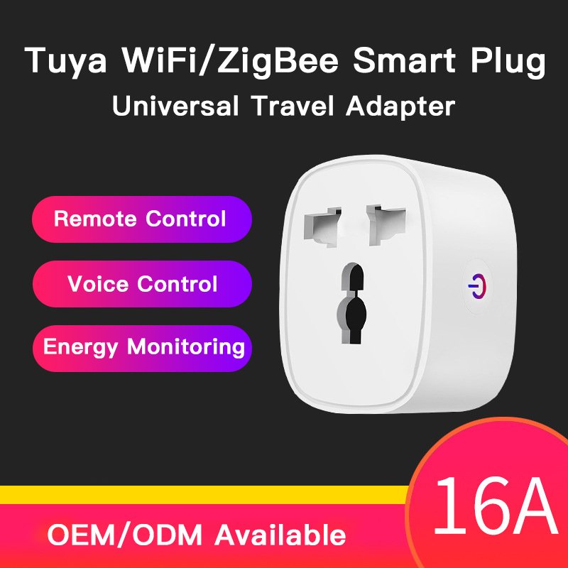 RSH 16A Universal Travel Adapter Tuya Smart Plug Wireless Remote Control Adaptor WiFi Outlet Alexa Google Socket
