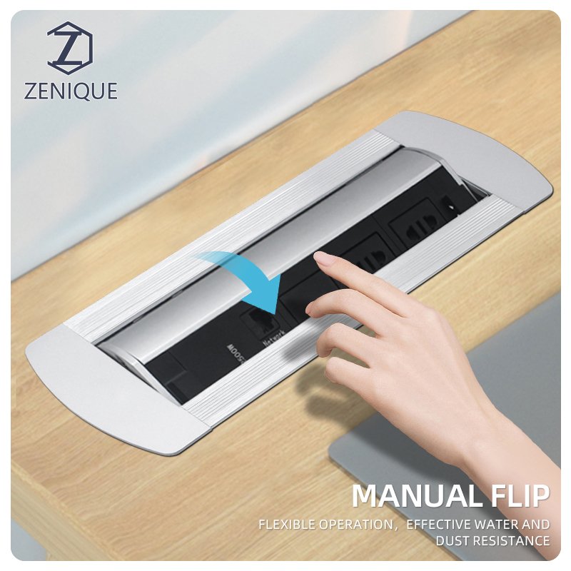 Desktop Rotating Hidden Recessed Plug Socket Multimedia Tabletop Power Sockets