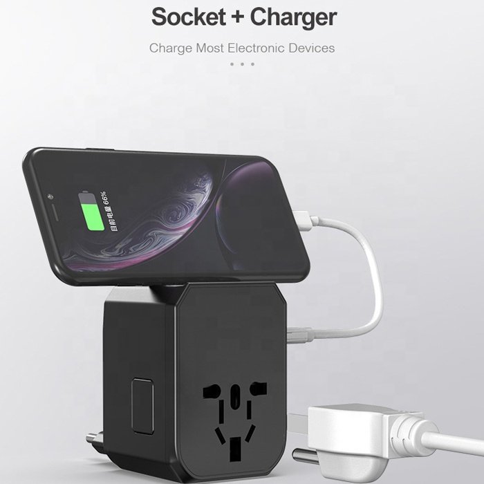 Universal UK US EU All-in-One Power Worldwide 4 USB 1 Type-C Outlet Ports Wall Charger World International Travel Plug Adapter
