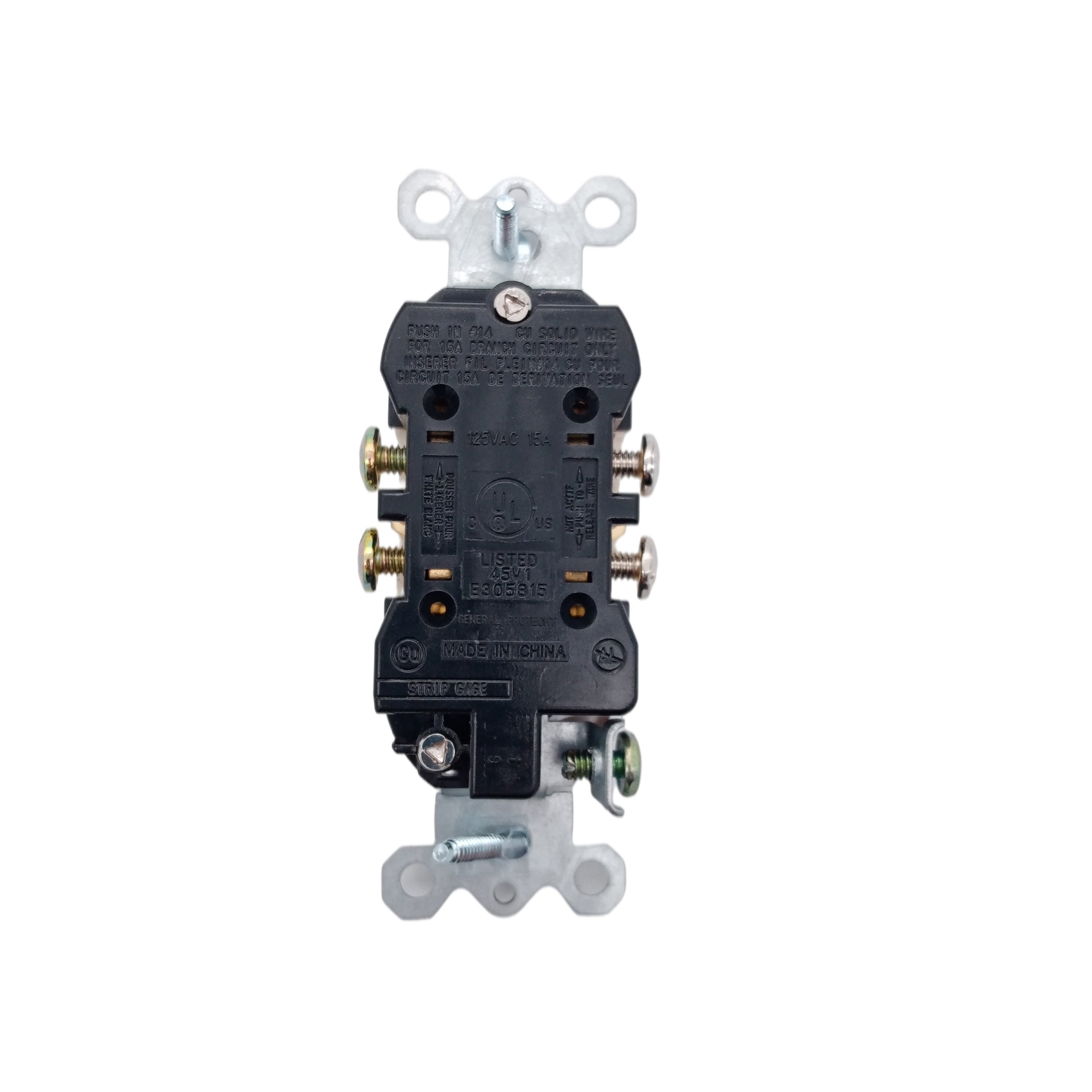 American AC Power Electric 6 Pin Double Wall Socket Outlet 125V Duplex Receptacle Outlet 15 Amp