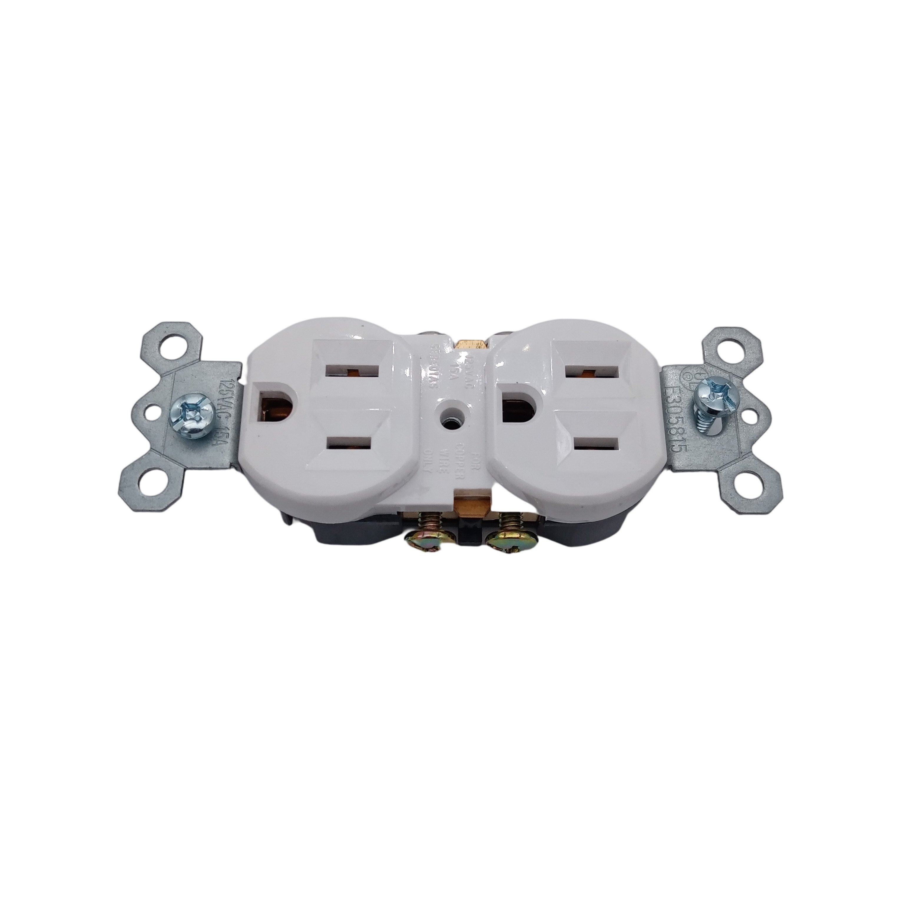 American AC Power Electric 6 Pin Double Wall Socket Outlet 125V Duplex Receptacle Outlet 15 Amp