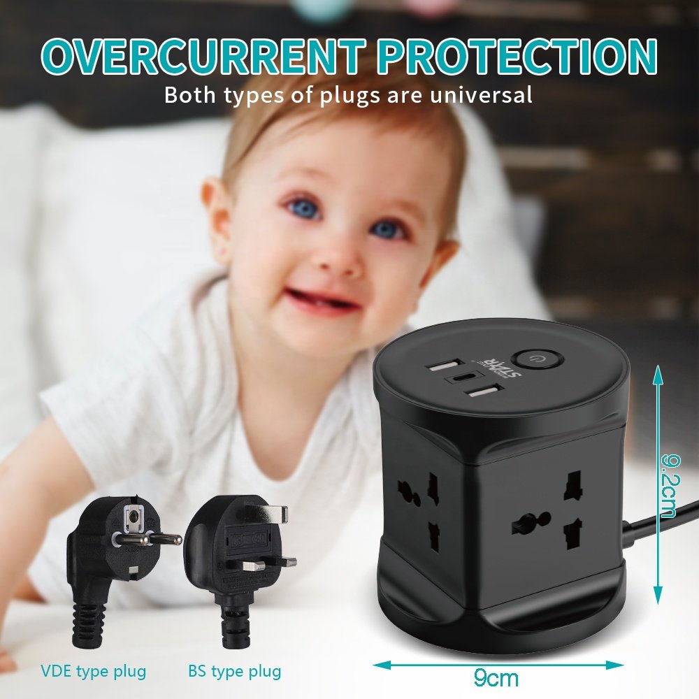 WINNING STAR ST-1034 Universal Outlets Power Extender 4 Way Electric Extension Socket With USB Plugs Sockets