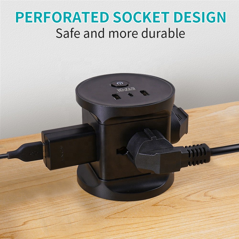 WINNING STAR ST-1034 Universal Outlets Power Extender 4 Way Electric Extension Socket With USB Plugs Sockets