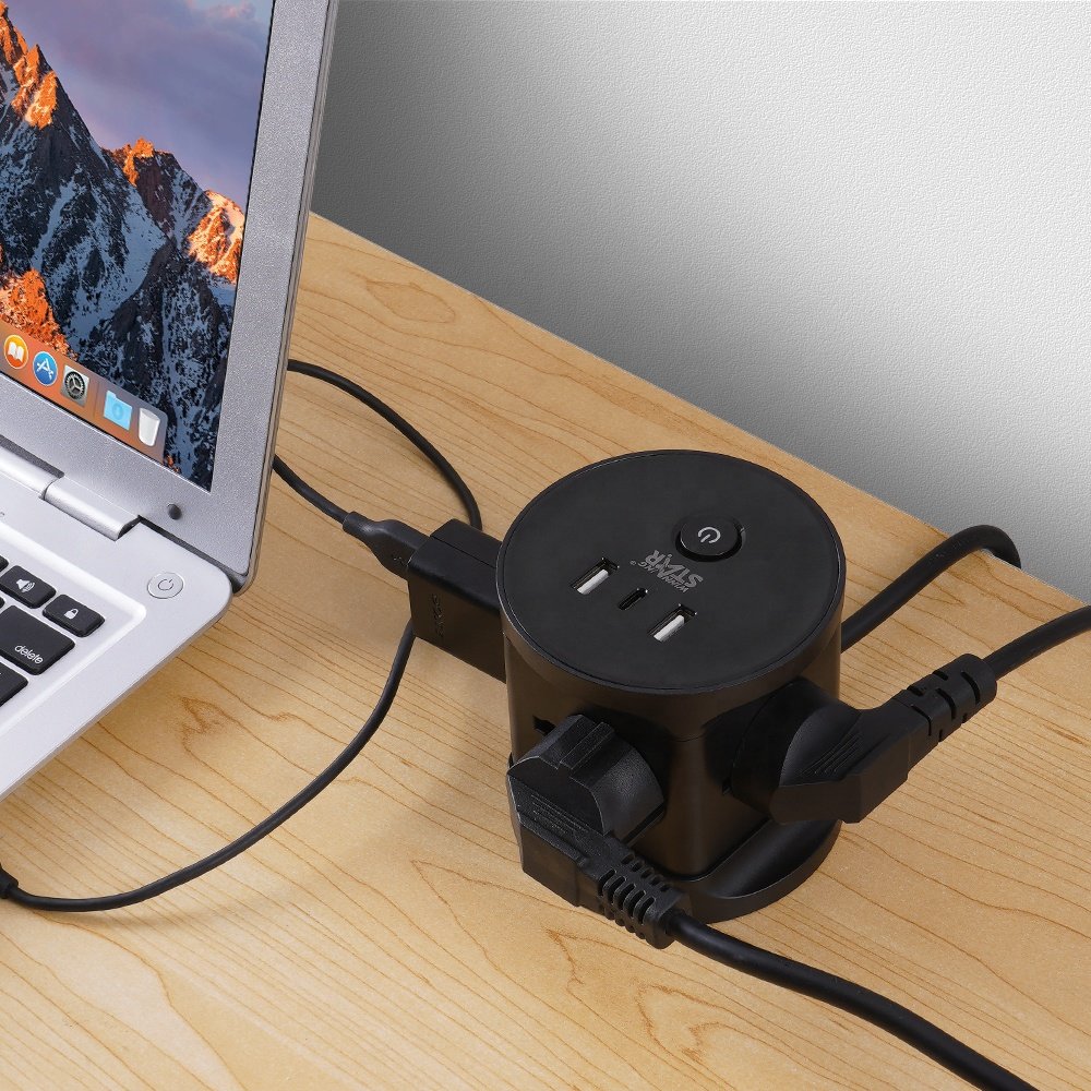 WINNING STAR ST-1034 Universal Outlets Power Extender 4 Way Electric Extension Socket With USB Plugs Sockets
