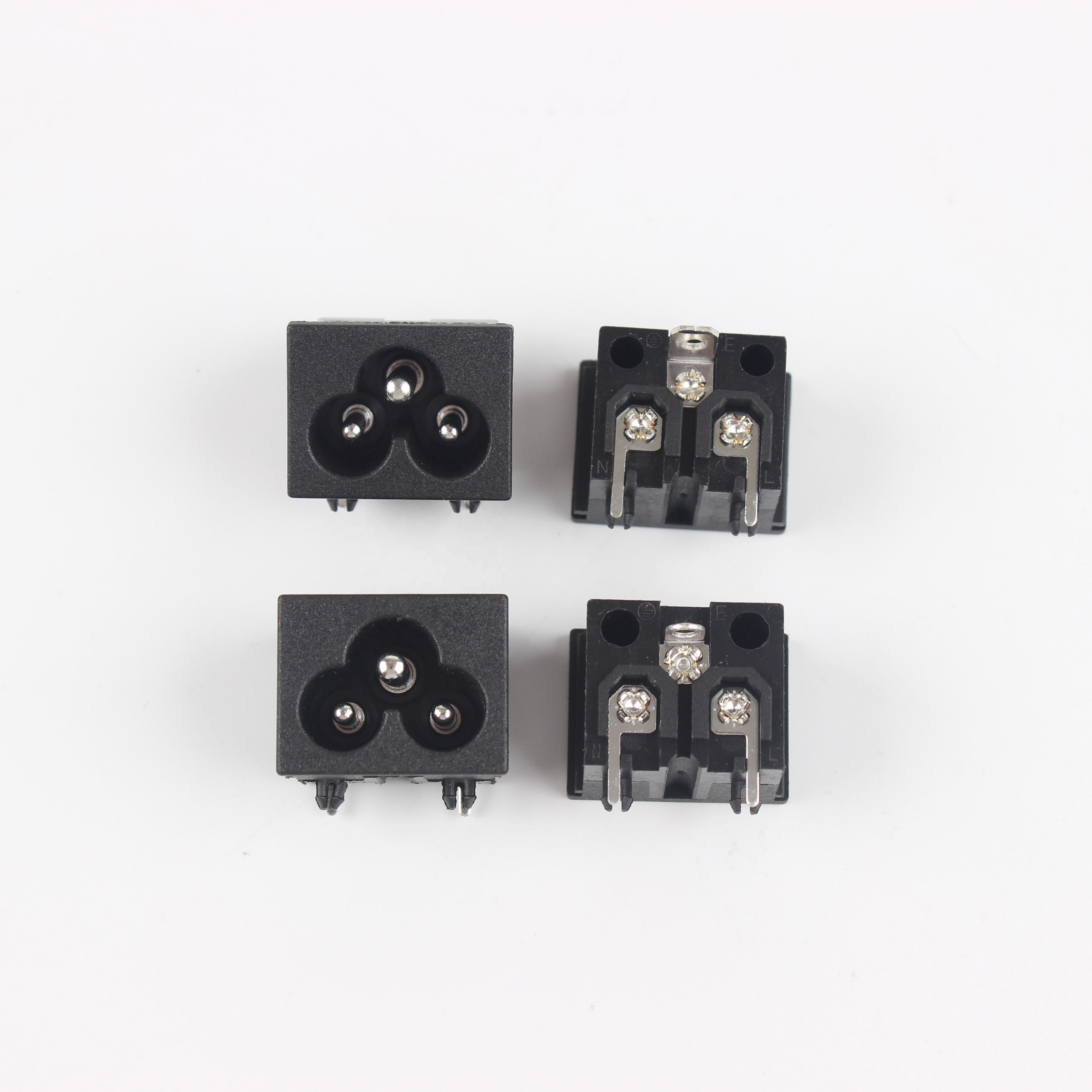 110V PCB mount 3pin AC Inlet Male Plug Power Socket AC socket adapter connector