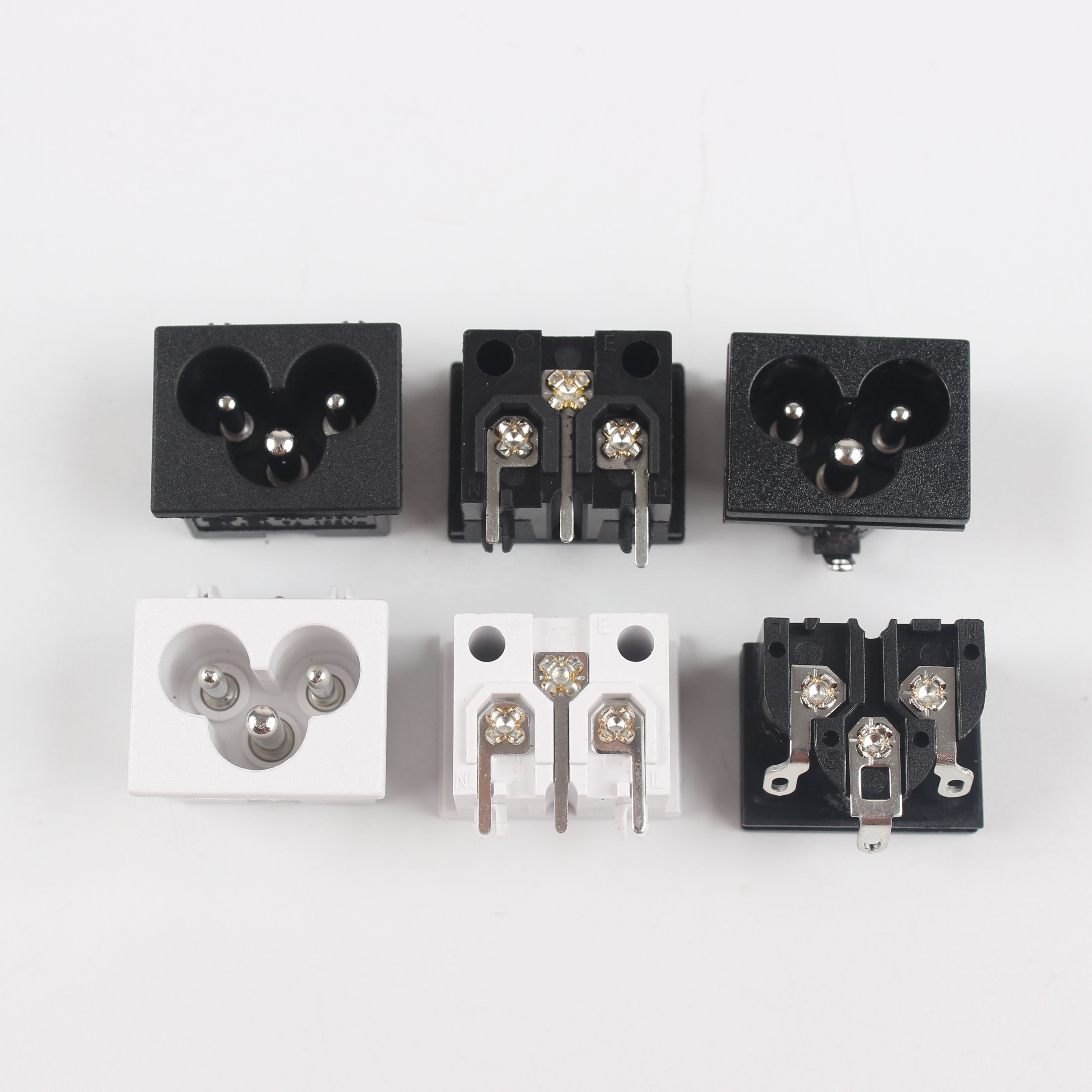 110V PCB mount 3pin AC Inlet Male Plug Power Socket AC socket adapter connector