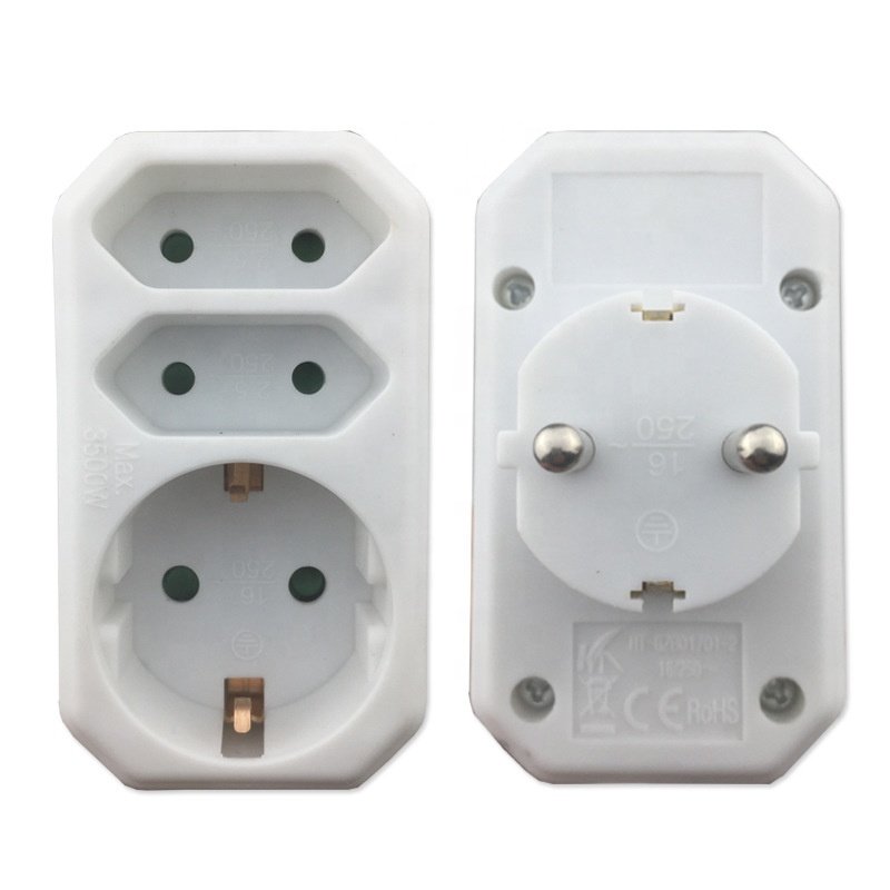 Double socket: set of 4 triple sockets with integrated child safety locks, 230 V (multiple plug for sockets) Plug in Electric