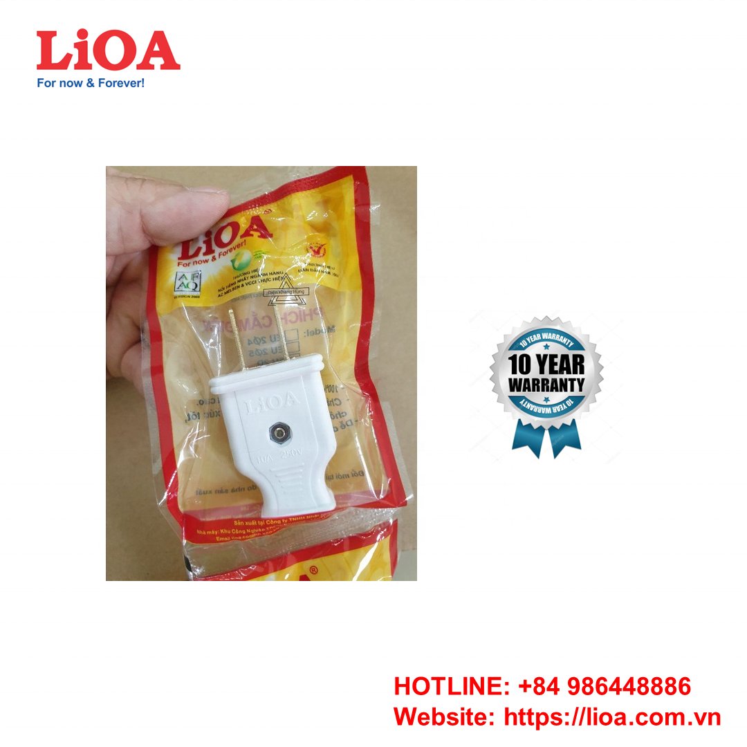 LiOA Electric Plug - Flat pin plug - EU 2D - High Quality and Satisfaction Guaranteed - Made in Vietnam