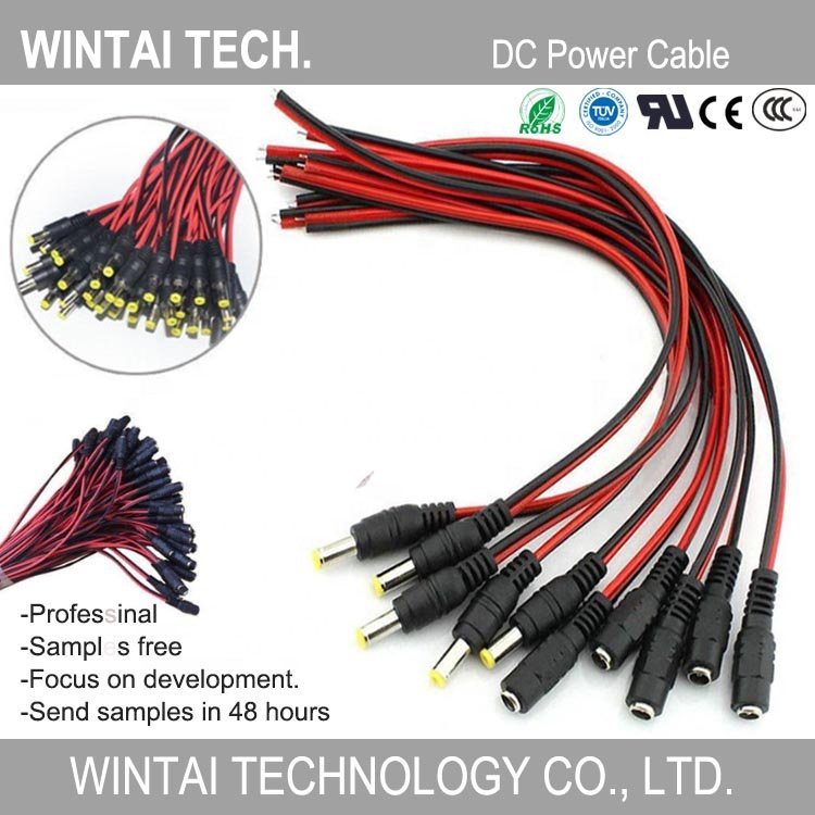 Wintai-Tech China Supplier 5.5mm 2.1mm 12V DC Power Plug Cable DC 5521 Power Cable DC Power Cable