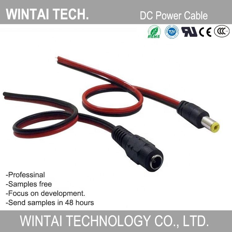 Wintai-Tech China Supplier 5.5mm 2.1mm 12V DC Power Plug Cable DC 5521 Power Cable DC Power Cable