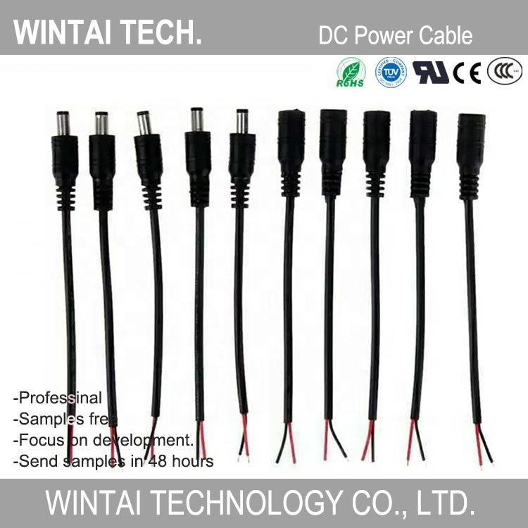 Wintai-Tech China Supplier 5.5mm 2.1mm 12V DC Power Plug Cable DC 5521 Power Cable DC Power Cable