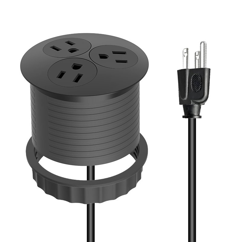 New Product Power Socket Built-in Desktop Charger Socket with Galvanic Process 80mm Recessed Desktop Plug and Socket