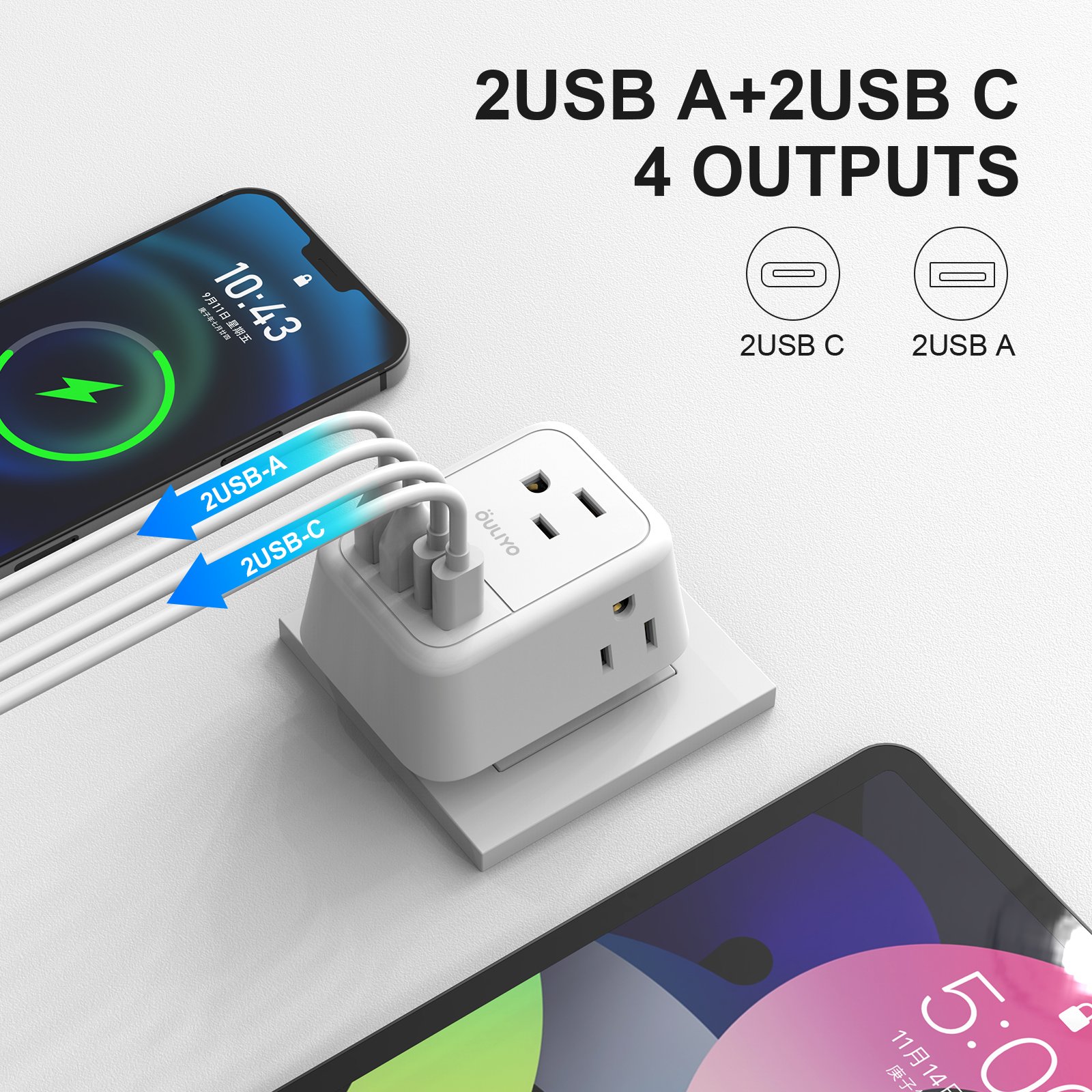 UK Electrical Plug Socket Outlet Function control Power Socket Wall usb socket Multi Adapter Converter Mobile Phone Charger