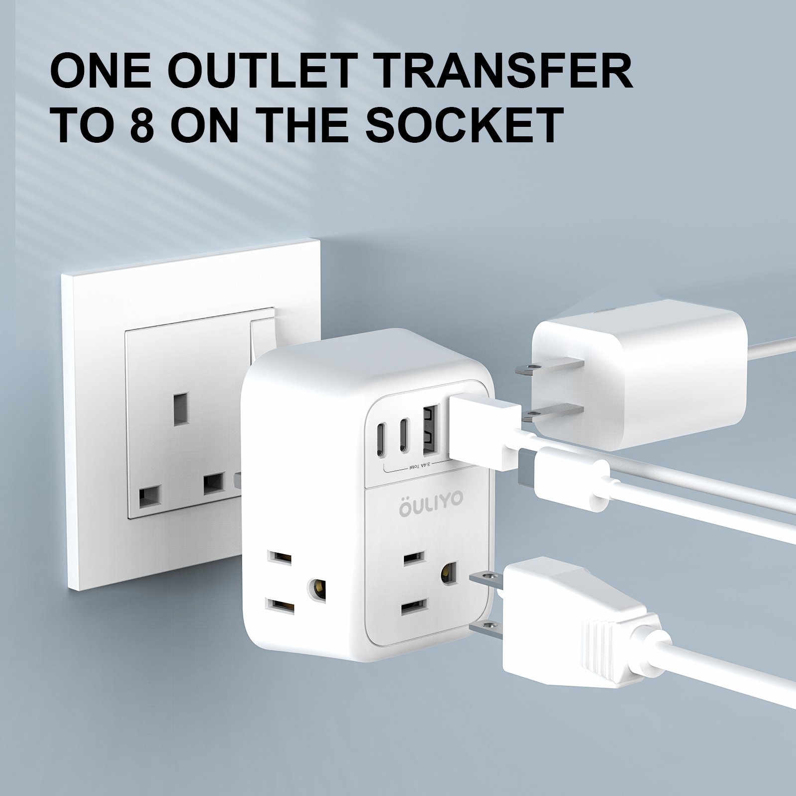 UK Electrical Plug Socket Outlet Function control Power Socket Wall usb socket Multi Adapter Converter Mobile Phone Charger