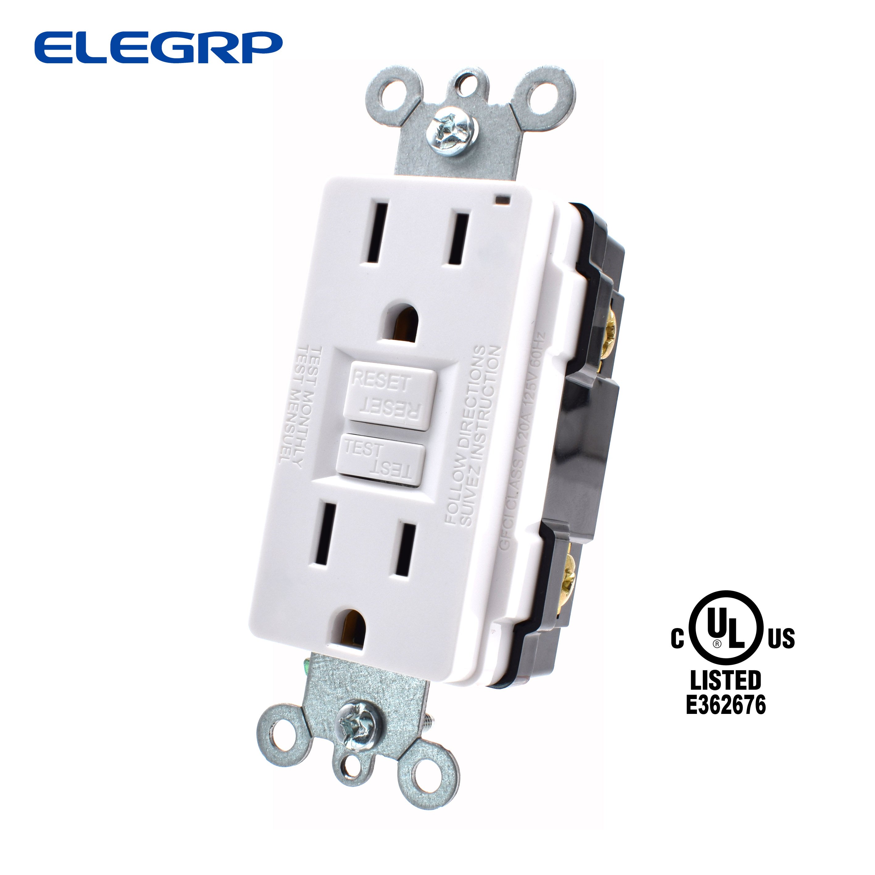 15-Amp 125V Self-Test GFCI Residential Commercial Outlet Wall Switches Plug Socket