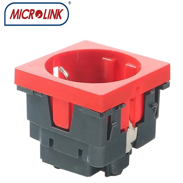 16A 250V electrical wall VDE Mosaic socket 45*45MM 2P+E shuttered German plugs and socket