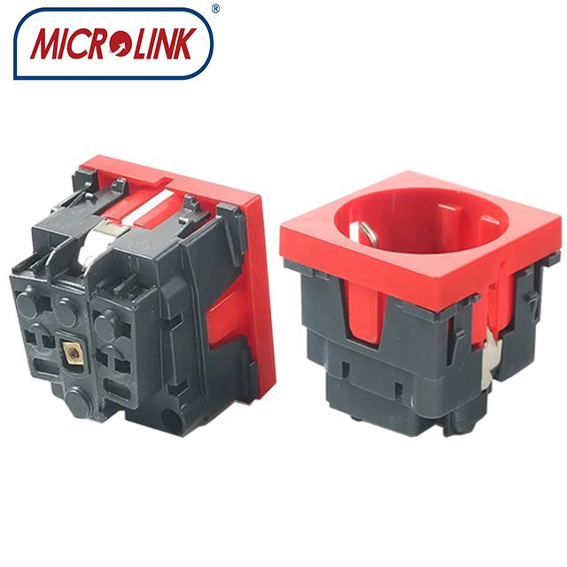 16A 250V electrical wall VDE Mosaic socket 45*45MM 2P+E shuttered German plugs and socket