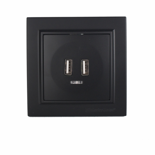 Wholesale Modern High Quality 2A USB Wall Socket 220V IP22 50/60Hz ABS Plastic With 2 USB Ports UK US EU Plug Standards