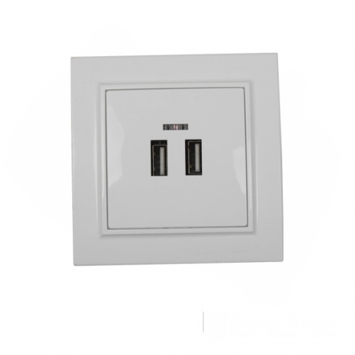 Wholesale Modern High Quality 2A USB Wall Socket 220V IP22 50/60Hz ABS Plastic With 2 USB Ports UK US EU Plug Standards