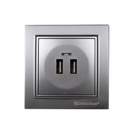 Wholesale Modern High Quality 2A USB Wall Socket 220V IP22 50/60Hz ABS Plastic With 2 USB Ports UK US EU Plug Standards