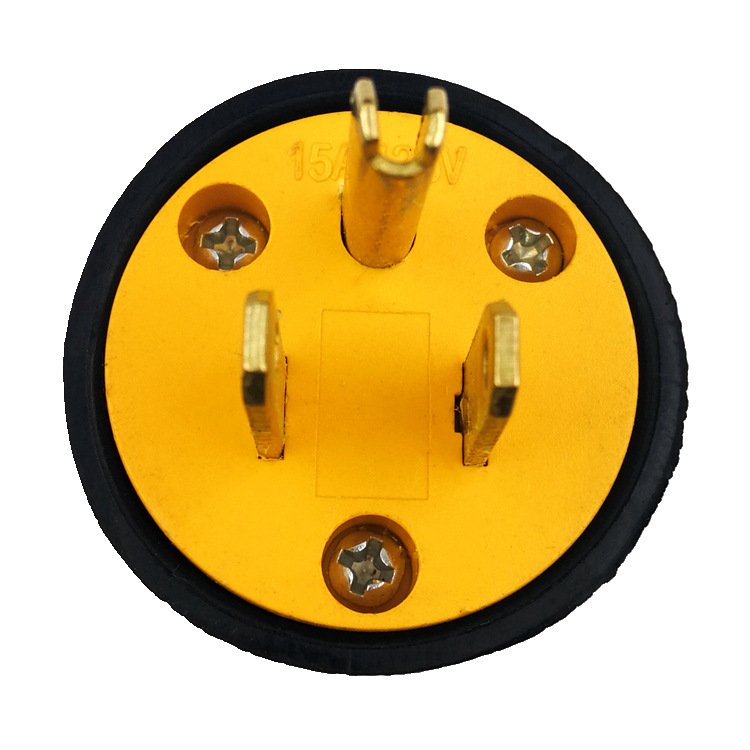 Rubber Explosion-Proof and Anti Drop Plug Electrical Replacement 3 Pins Yellow Plug