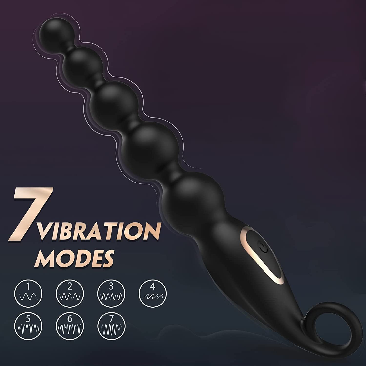 Vibrating Anal Beads 7 Frequency Vibration For Anus Stimulation Super Long Butt Plug Soft Deep Vibration Exercise Plug