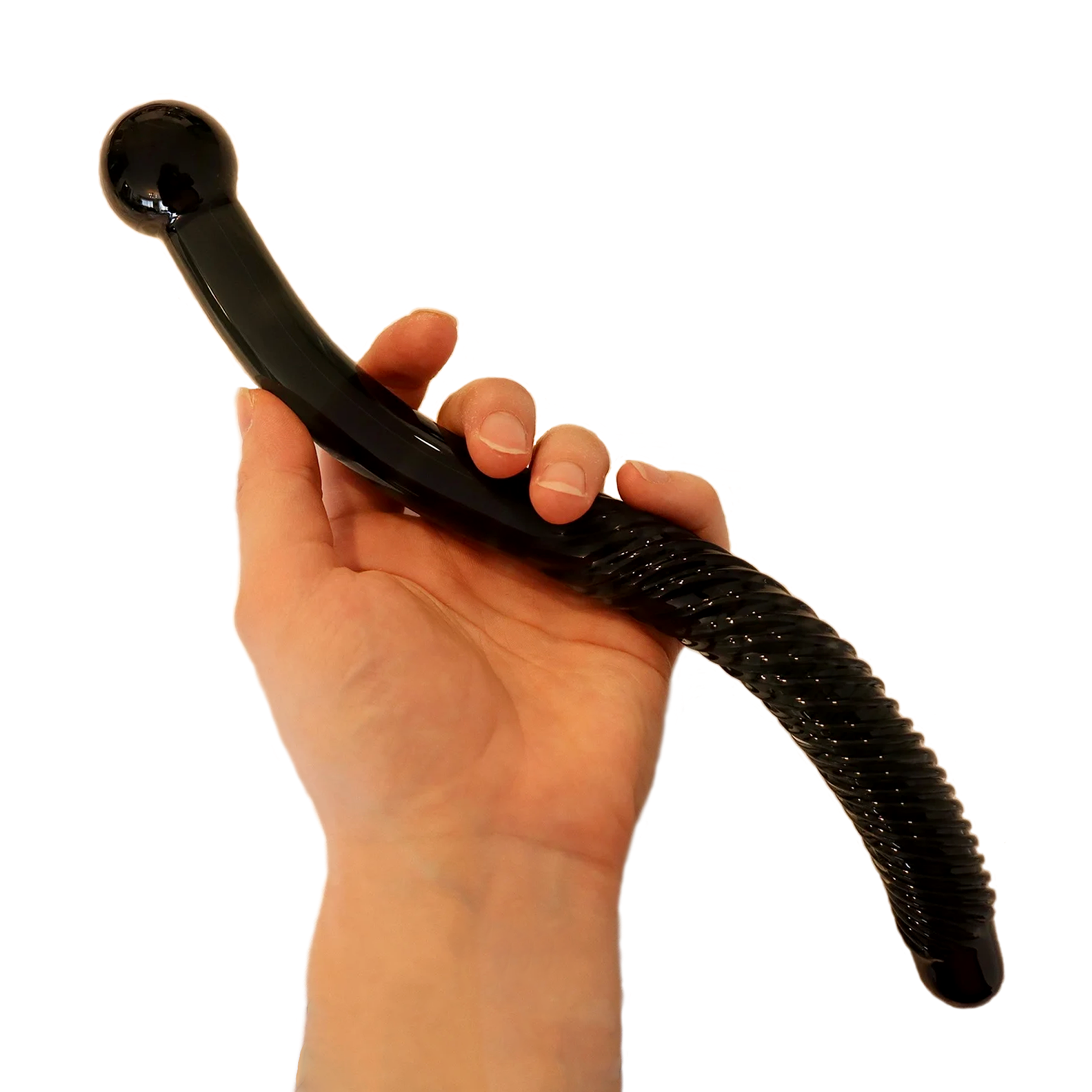 Black Borosilicate Glass Penis Dildos Yoni Tightening Wand Anal Plug Vagina Stimulator Black Glass Dildo Crystal Dildo for Women