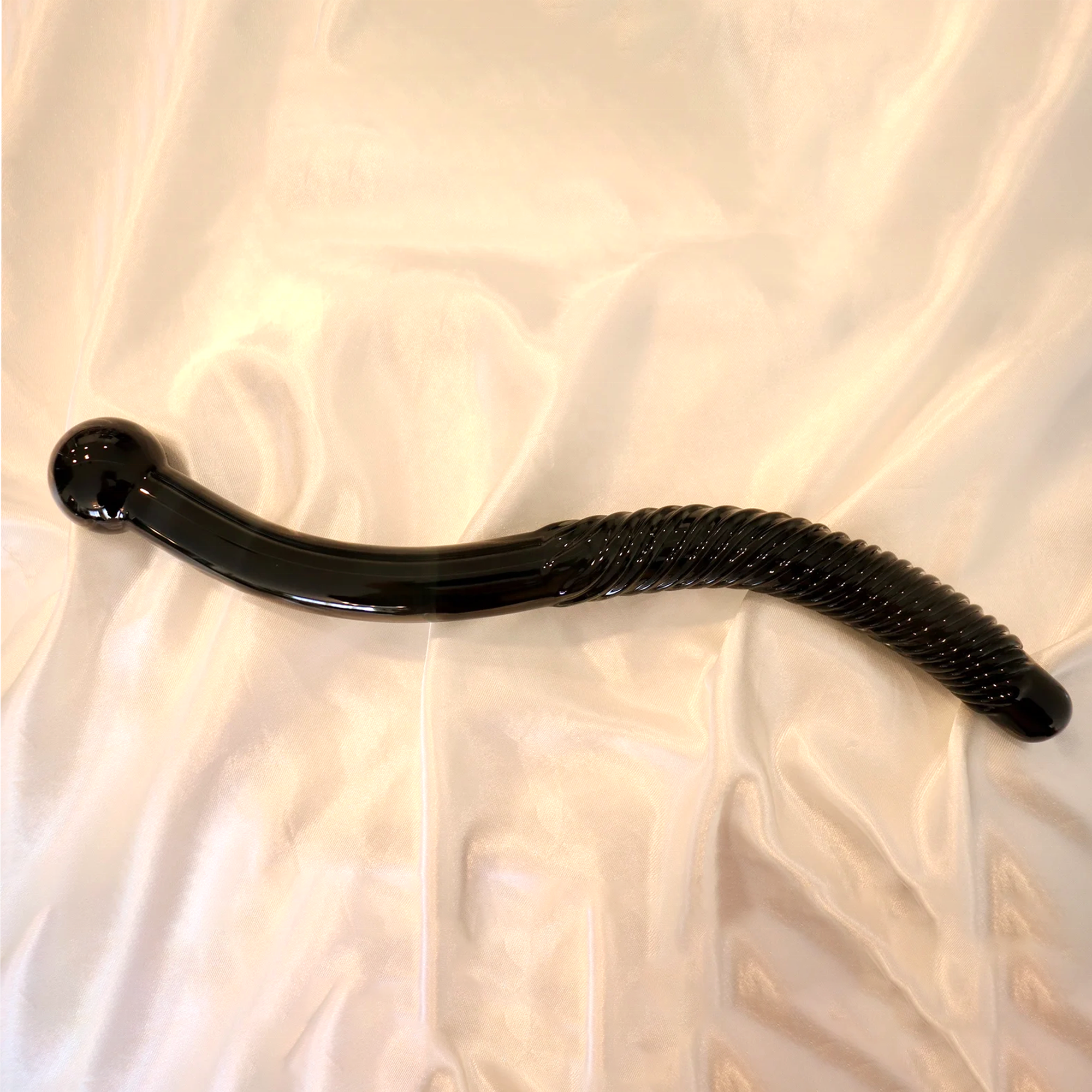Black Borosilicate Glass Penis Dildos Yoni Tightening Wand Anal Plug Vagina Stimulator Black Glass Dildo Crystal Dildo for Women