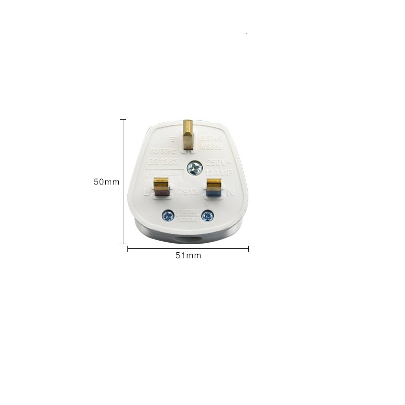 High current 13A 250V 3 Pin Type G 13A fused UK Power Plug Top power industrial Plug