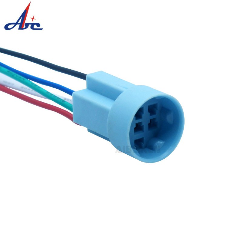 Plastic 19mm Socket Plug Pigtail 5Wire Connector Harness for IB19S Push Button Switch