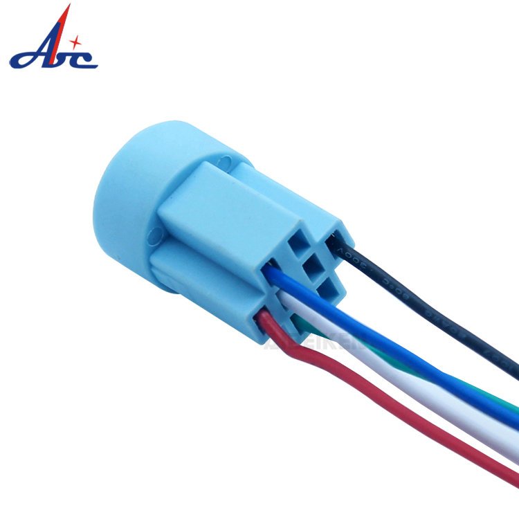 Plastic 19mm Socket Plug Pigtail 5Wire Connector Harness for IB19S Push Button Switch