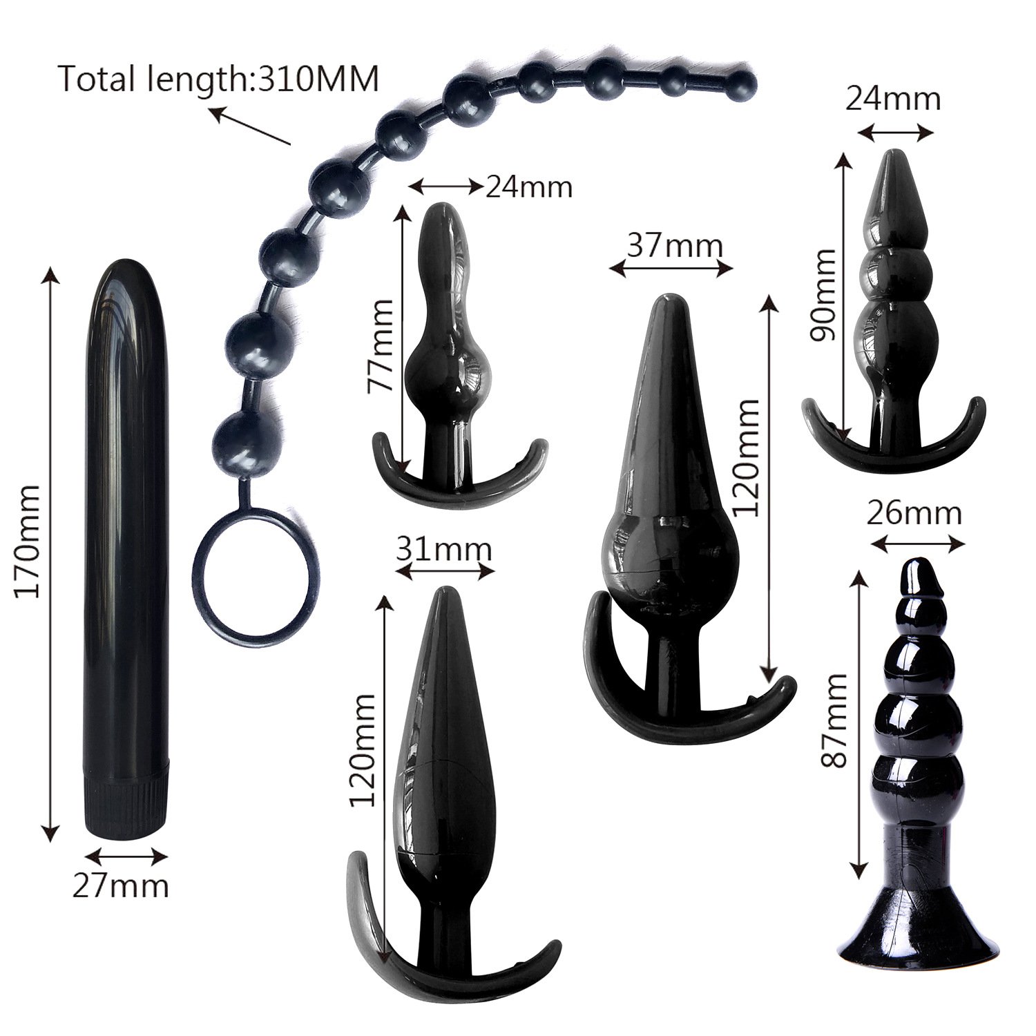 13 Sets Factory Wholesale Price Silicone Anal Plug Set Safe Soft Beads Butt Plug Toy Anal Kit