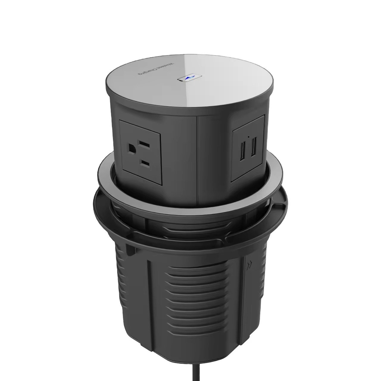 Newest Customized silver hidden motorized lifting pop up desk plug socket for kitchen countertop up and down lifting socket